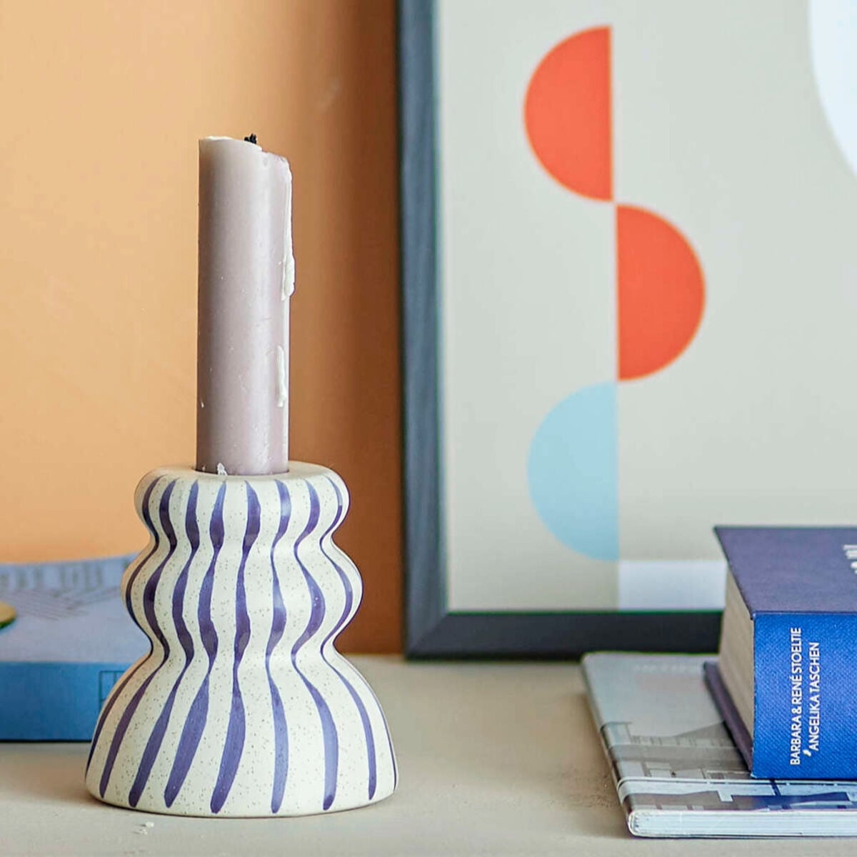 Bloomingville Gabin kynttilänjalka sininen